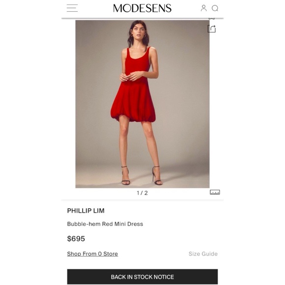 3.1 Phillip Lim - Women's Poppy Bubble-Hem Red Sleeveless Mini Dress NWT - Picture 14 of 14